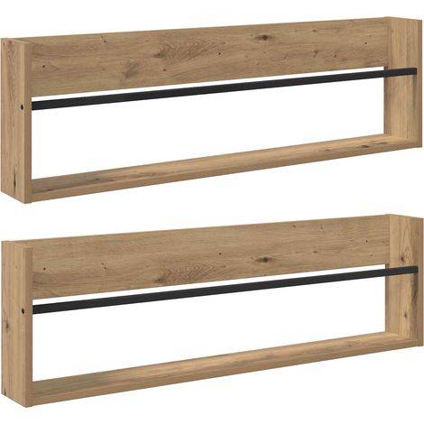 Maison Exclusive - Scaffale per riviste 2 pcs Rovere artigianale 100 x 12 x 30 cm