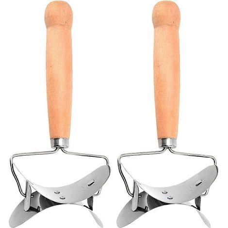 emporte-pièces en acier inoxydable pour pâte à raviolis avec manche en bois (1/5)
