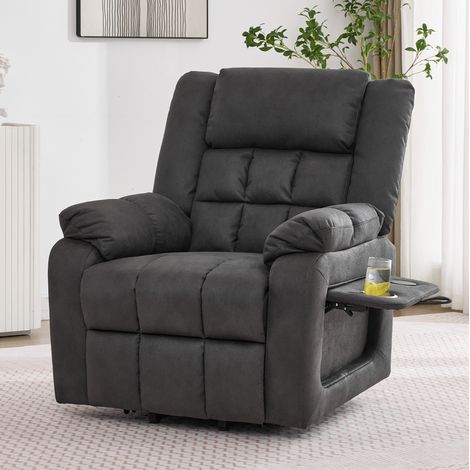 Sillón elevador eléctrico con masaje vibratorio y calor, gris, 87 x 96 x 103 cm, OKWISH (1/5)