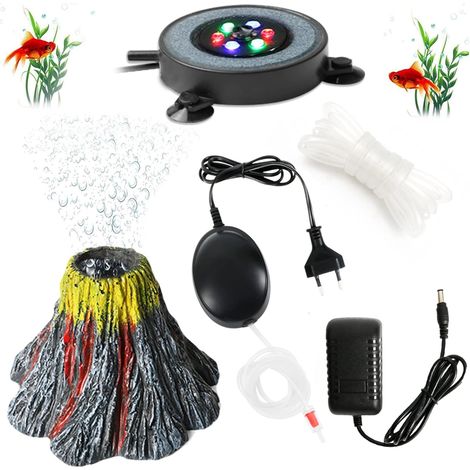 Aquarium Oxygen Pump LED Aquarium Fish Tank Oxygen Pump Luminous Stone Air Bubble Volcanic Stone Aquarium Decoration (1/5)