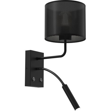 Applique Loft Shade noire liseuse E27+G9 2 interrupteurs