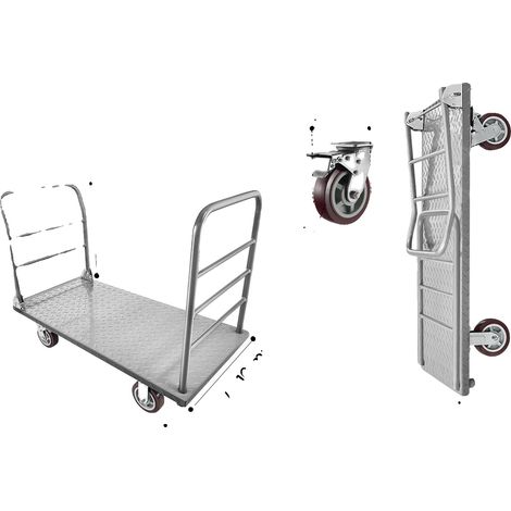 Chariot Plateforme, Capacité de 1200 kg, Design Pliable, 2650LBS (1/2)