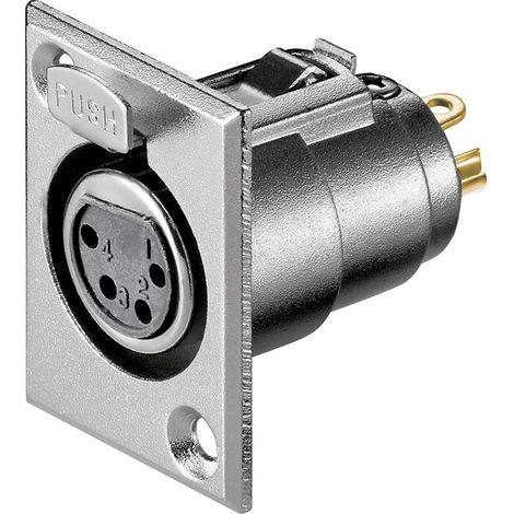 Presa XLR per microfono da pannello, 4 Pin, con meccanismo di bloccaggio e contatti dorati. Come contattare 4 Pin