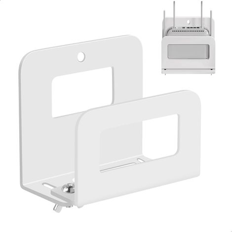 Supporto da parete per router, supporto multifunzione da parete per modem, adatto per router, prese di corrente e dispositivi Wi-Fi, ideale anche per soggiorni e altri ambienti. Un'unità di colore bia