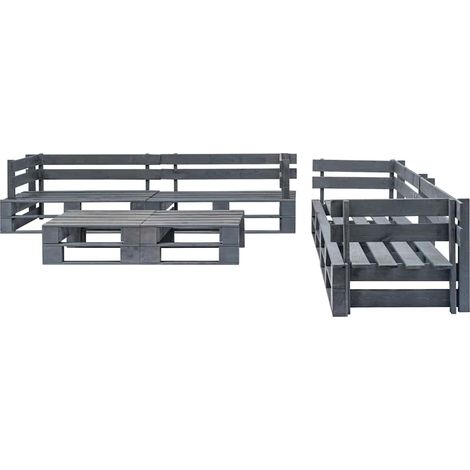 Maison Exclusive - 6-tlg. Garten-Sofagarnitur aus Paletten Holz G (1/3)
