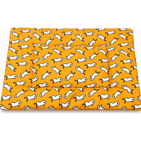 Coussin réversible toutes saisons pour chien jaune 35 x 30 cm (1/5)