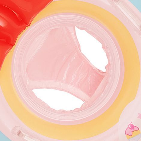 Babybadematte, aufblasbare Schwimmhilfe mit Cartoon-Motiv, Poolzubehör für Jungen und Mädchen, rosa (1/5)