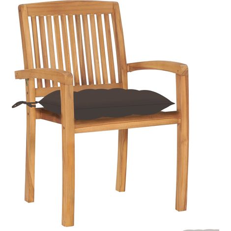 Maison Exclusive - Sillas de jardín 2 uds madera de teca con coji