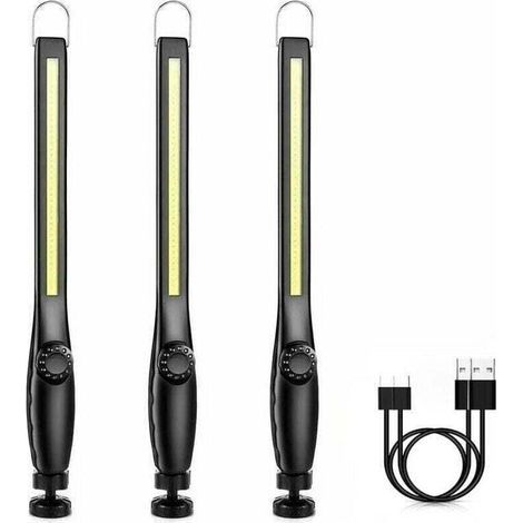 Baladeuse led Mecanicien Lampe Atelier Chantier Rechargeable Lampe Garage Magnetique Lampe de Travail Aimantée led Portable Rechargeable Puissante [3 Pièces] [Classe énergétique A+++] (1/4)