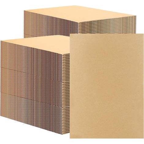 Lot de 40 Carton Ondulé A3 30x42 cm, Plaque Carton Rigide Kraft 4mm d'Épaisseur, Feuilles de Carton pour Emballage, Art, Bricolage et Projets Créatifs (1/5)