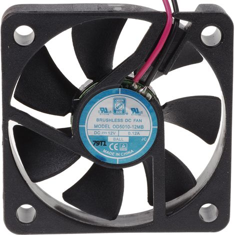 Ventilateur axial RS PRO 12 V c.c., 16.9m³/h, 50 x 50 x 10mm, 1.08W ( Prix pour 1 )