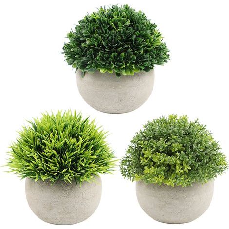 3 petites plantes artificielles pour l'intérieur et l'extérieur (1/4)