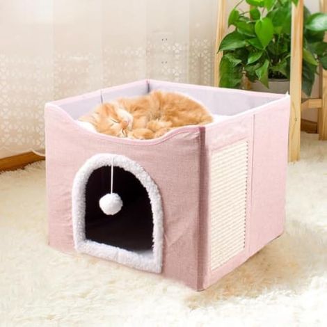 Générique Spacieuse Grotte pour Chat Tente Nid Condo Tipi pour Couchage (1/5)