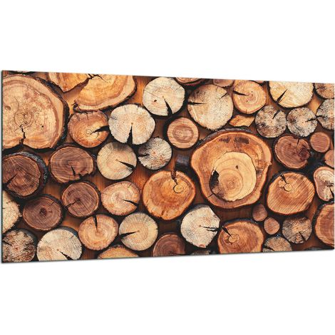 Glas-Schutzplatte für Herd 90x52 Holz (1/5)