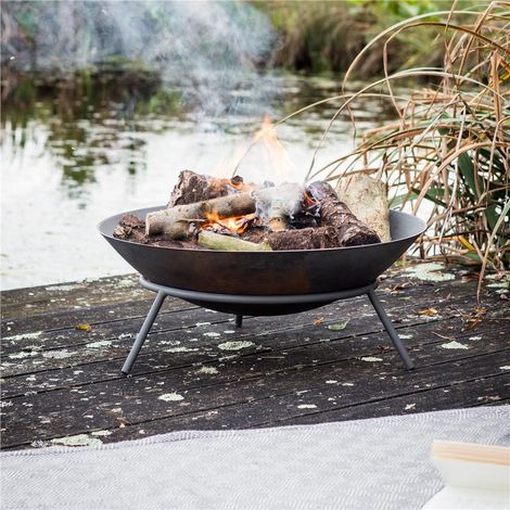 Garden Trading Cast Iron Idbury Round Fire Pit Basket Bowl Outdoor Heater (1/3)