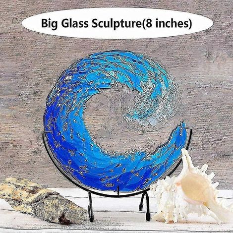 Sculpture de vague océanique Ki, modèle d'art de vague bleue, décoration de table (1/5)