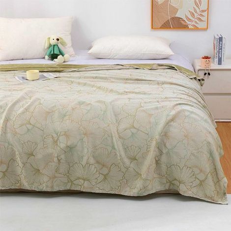 Couverture rafraîchissante - 200x150 cm - Couverture rafraîchissante - Couverture d'été - Double face - Fibres de bambou - Couette d'été fine - Couverture auto-rafraîchissante - Vert (1/4)