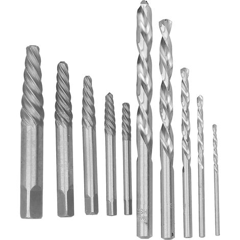 Kit d'extracteurs de vis, kit d'extracteurs de boulons, kit d'extracteurs de boulons cassés, outil d'extraction de vis à tête abîmée, vis, écrous et boulons, outils de perçage (boîte rouge)