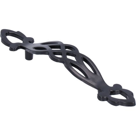 Tirador de aleación de zinc negro con tornillo, pomo de ferretería para cajones de muebles del hogar.