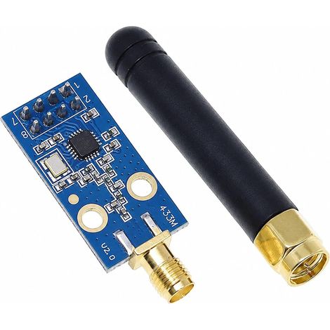 Module CC1101, Module sans Fil Radio CC1101 433MHz Transcepteur RF avec Antenne SMA, Émetteur Récepteur 1,9-3,6 V SPI Haute Portée pour STM32 IoT, Communication Longue Distance Stable Faible (1/5)