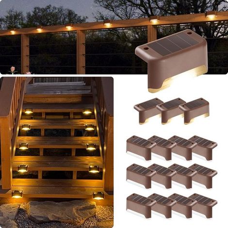16 Stück Solarbetriebene LED Wandleuchten Solar Gartenbeleuchtung Gartenbeleuchtung Solarbetriebene Gartenbeleuchtung Außenleuchte Wandleuchte fü (1/5)