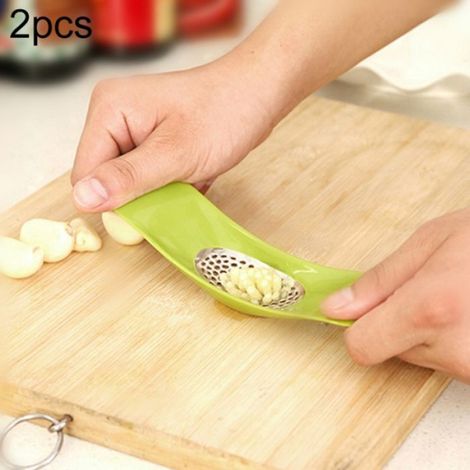 Broyeur D Ail - Acier Inoxydable ABS - Manuel Arc - Cuisine Maison - 2 Pièces