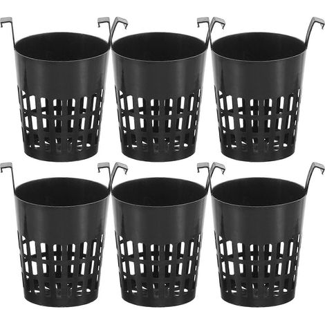 Pots de fleurs suspendus en plastique pour plantes aquatiques, gobelets de culture, gain de place pour jardins, noirs, 10 x 9 cm, lot de 6 (1/5)