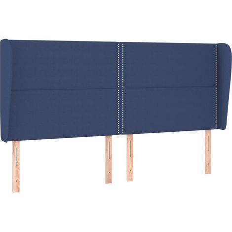 Maison Exclusive - Cabecero con orejas de tela azul 183x23x118/12 (1/5)