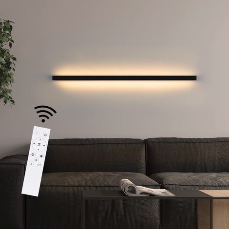 GBLY Wandlampe Led Wandleuchte Innen Schwarz Dimmbar- 100CM Modern 15W Flurlampe Up Down Treppenhauslampe Wandbeleuchtung für Flur Treppenhaus Wohnzimmer Kinderzimmer Schlafzimmer
