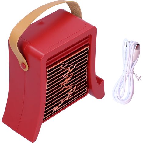 Ventilateur USB rechargeable avec humidificateur LED, portable pour salon et salle à manger, rouge (1/5)
