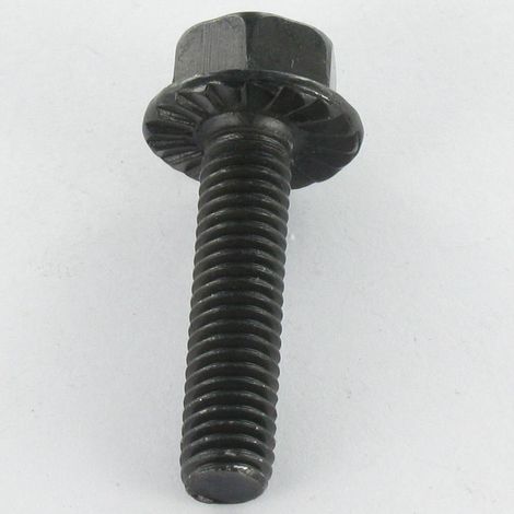 Vis métaux Tête hexagonale TH M6X16 Acier zingué noir Embase collerette crantée-1 pièce