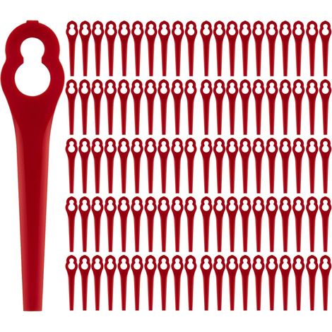 Packung mit 100 Ersatzklingen für Einhell Akku-Rasentrimmer, Kunststoffklingen (1/5)