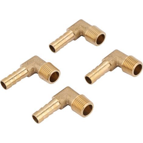 pieces brass male thread elbow hose tail barb connector fitting G1/4" 8mm (1/5)