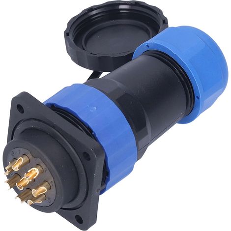 Connecteur d'alimentation aéronautique étanche carré à 4 trous mâle/femelle, 380 V CA, 25 A, SP288 broches (1/5)