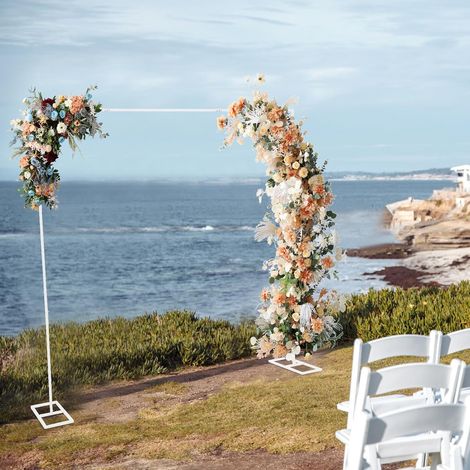 Metall Hochzeit Stand Boden stehend Hochzeit Hintergrund Stand Modern Hochzeit Bogen Stand Geeignet für Fotostudio-Hintergründe Hochzeiten Jubiläen und andere Anlässe Weiß (1/5)