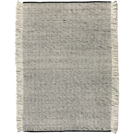 Tapis de Salon en Laine et Coton Tissé à la Main avec Franges Caviar 190 x 290 cm - PANGIVO (1/3)