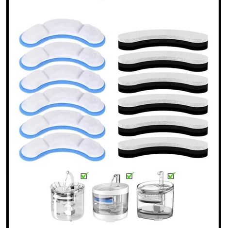 Adatto per cartucce filtro per fontanella Wf05Wf 060 - spugna - cartucce filtro automatiche per fontanella per cani e gatti - 12 pezzi (1/2)