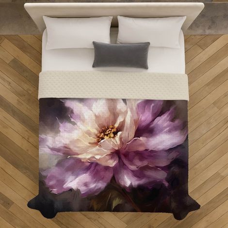 Copriletto Trapuntato Matrimoniale Stone Washed 250x250 cm in Microfibra Anallergica 120 gr/mq Trapuntino Leggero Primaverile Estivo Morbido e Resistente Dis5