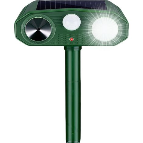 1 Répulsif Animal Ultrason Solaire, 3 Modes Réglables, Détecteur PIR IP54 Étanche Pour Jardin Chats Chiens (1/5)
