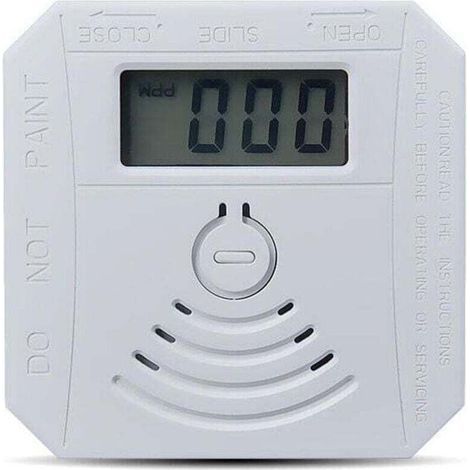 Gasmelder, kombinierter Kohlenmonoxid-Rauchmelder, batteriebetriebener CO-Rauchmelder mit LED-Anzeige, Blinkalarm und akustischem Warnsignal – Weiß (1/5)