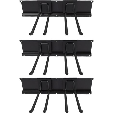 Étagère murale garage acier alliage 122cm 3 rails 6 crochets support 163kg rangement outils jardin robustes et ajustables (1/4)