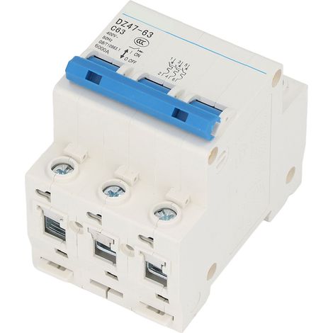 Miniatur-Leistungsschalter 3P 63A 400V AC, DIN-Schienenmontage, 4500A/6000A Abschaltvermögen, universell (1/5)