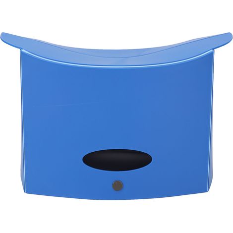Folding Stool Thick Durable Lightweight Portable Handle Design Plastic Folding Paper Stool for Outdoor Indoor Blue (1/5)