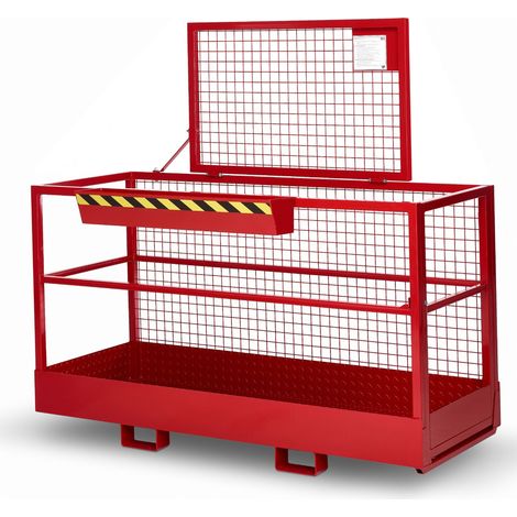 R+R Industrietechnik Arbeitskorb Typ RAK-Big 2000x800x1910mm RAL 3000 Feuerrot (1/3)
