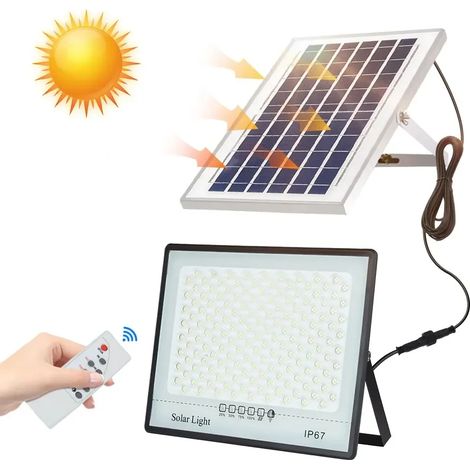 (72 LED - 100 W - Blanc) Lampe solaire LED extérieure pour jardin, réflecteur, abri de jardin, éclairage solaire, étanche IP67, projecteur, éclairage de secours, applique murale (1/5)