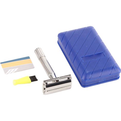 Professioneller Barttrimmer aus Metall im Retro-Stil mit Sicherheitsklinge für Herren (1/5)