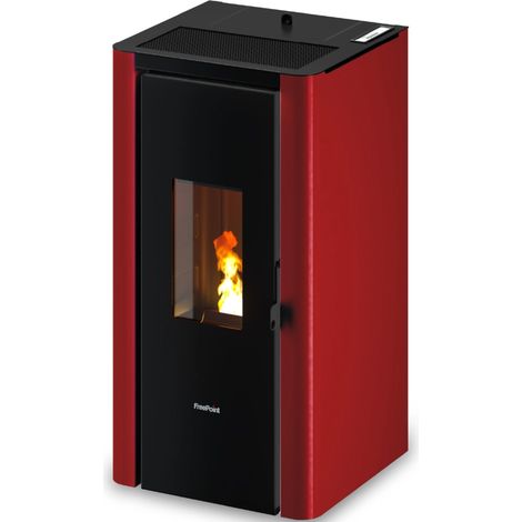 stufa a pellet ermetica freepoint "indigo 7 t2" bordeaux 7 kw (1/4)