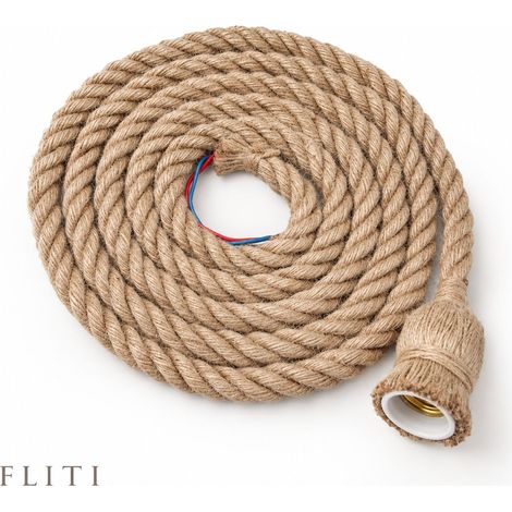 FLITI Pendant Lamp E27 Hemp Rope 3m Creative Lampshade Natural Interior 85-265V 387g (1/5)