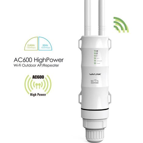 Point accès WiFi extérieur AC600 – Double bande 2.4+5G, 2 antennes – PoE, IP65 – JZSH (1/5)