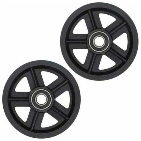 Schiebetürrolle, Schiebetürbeschläge für Scheunentore, 2-teilig, amerikanische Scheunentor-Hängeschiene, Rollensatz aus Karbonstahl, Schwarz (1/4)